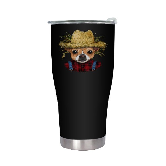 Chihuahua Farmer Farming Agriculture Puppy Pet Do Stainless Steel Tumblers