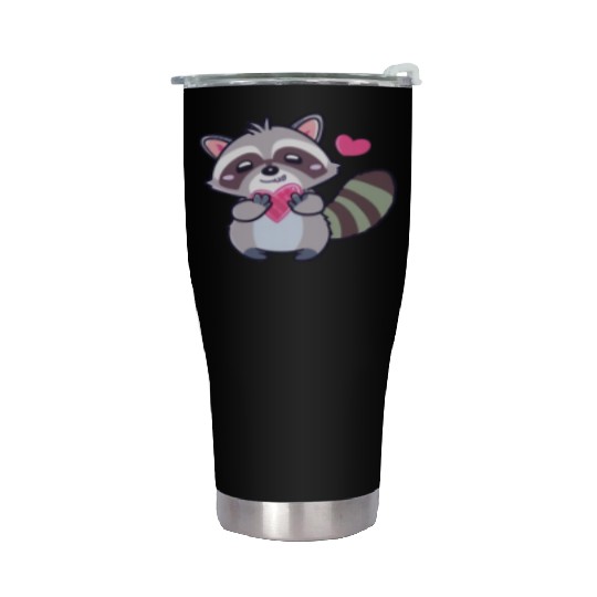Raccoon Lover Valentine's Day, Anniversary Stainless Steel Tumblers