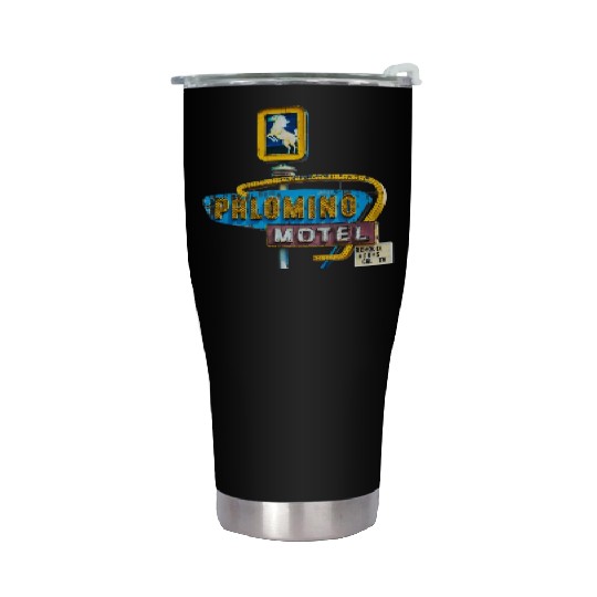 Route 66 Neon Palomino Motel Tucumcari, New Mexico Stainless Steel Tumblers