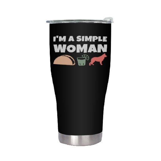 I'm A Simple Woman Tacos Tequila German Shepherd Stainless Steel Tumblers