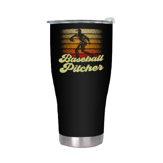 Baseball Pitcher Player Hobby Sayings Stainless Steel Tumblers