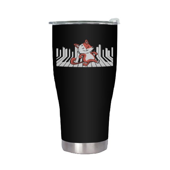 Piano Cat Musician Musical Instrument Pianist Stainless Steel Tumblers