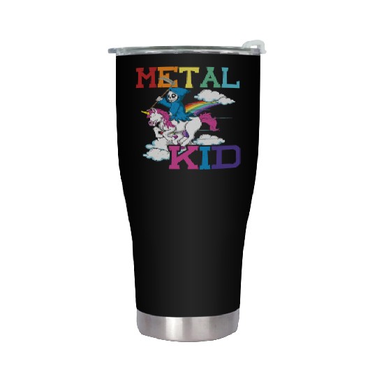 Metal Kid Music Grim Unicorn Rocker Rock Stainless Steel Tumblers