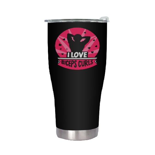 I Love Biceps Curls Sayings Workout Curl Muscle Stainless Steel Tumblers