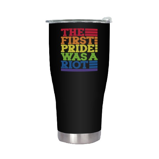 The First Pride Was A Riot, LGBT Rainbow Stainless Steel Tumblers