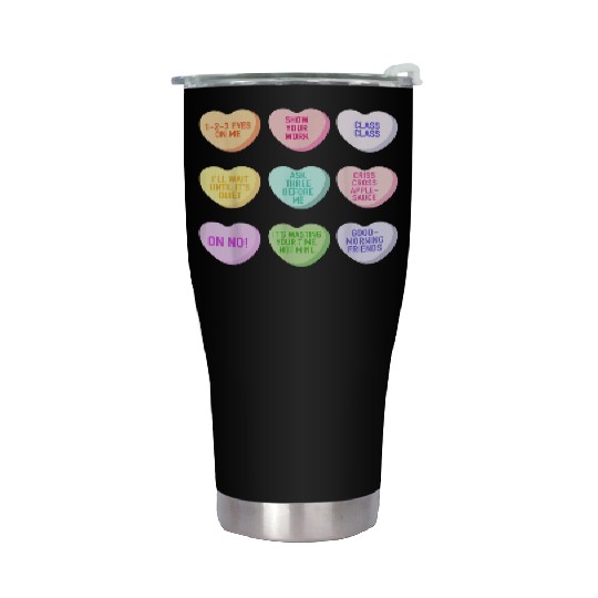 Teacher Valentines Day Conversation Heart School Stainless Steel Tumblers