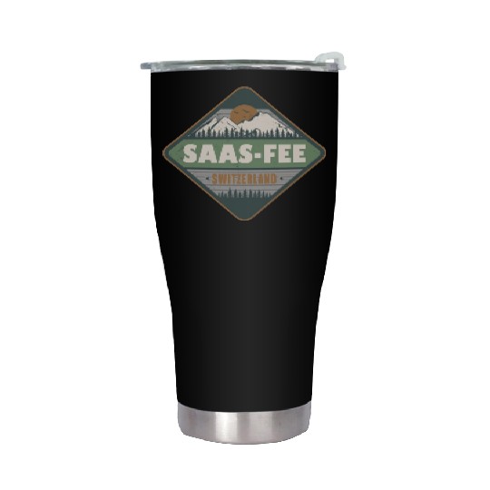 Saas-Fee Switzerland Swiss Alps Vintage Hiking Stainless Steel Tumblers