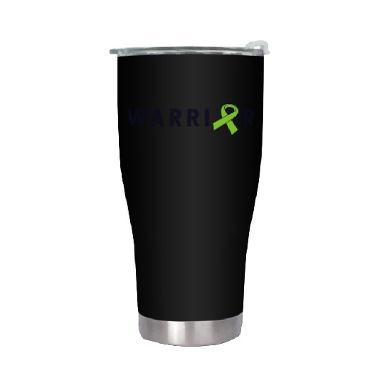 Warrior Lime Green Awareness Ribbon Lyme Disease Stainless Steel Tumblers
