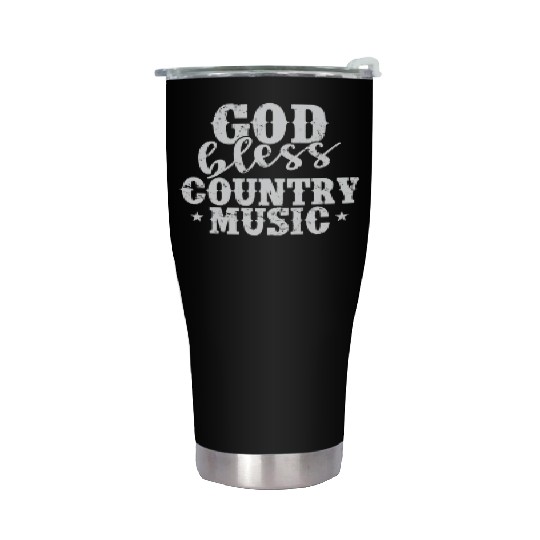God bless Country Music USA America Cowboys Stainless Steel Tumblers