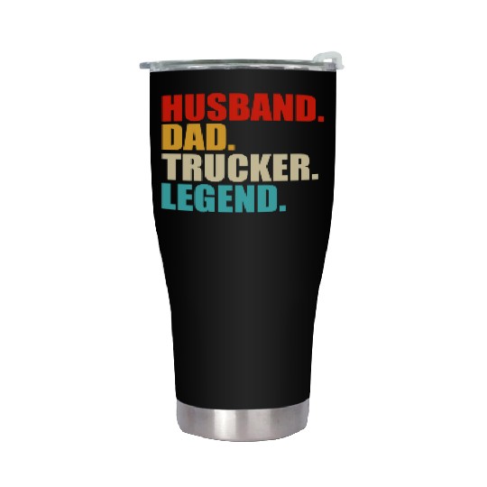 husband dad trucker legend Stainless Steel Tumblers