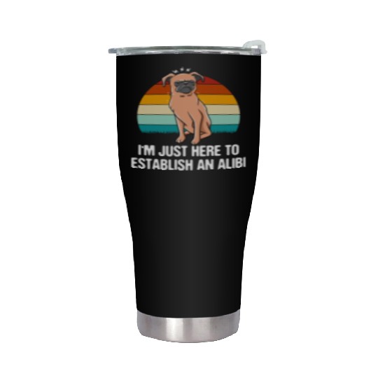Im Just Here to Establish an Alibi Funny Sarcastic Stainless Steel Tumblers