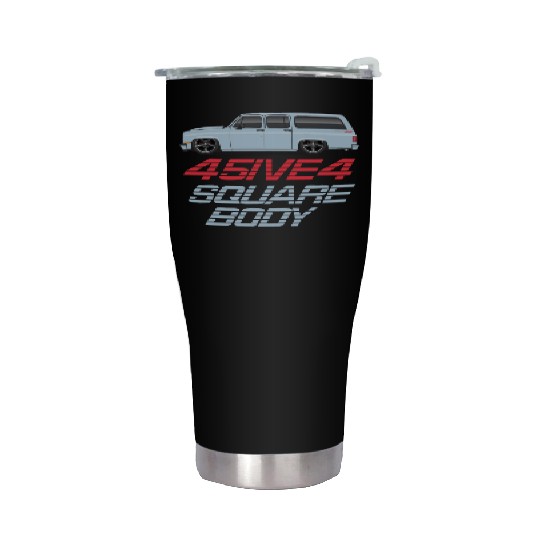 square Light Blue Stainless Steel Tumblers