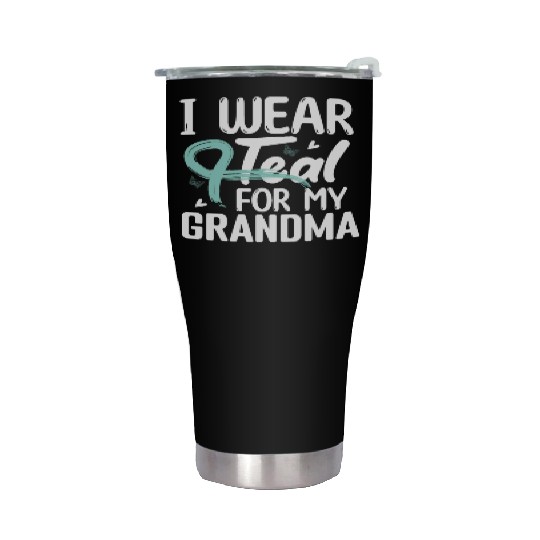 I Wear Teal For My Grandma Cervical Cancer Stainless Steel Tumblers