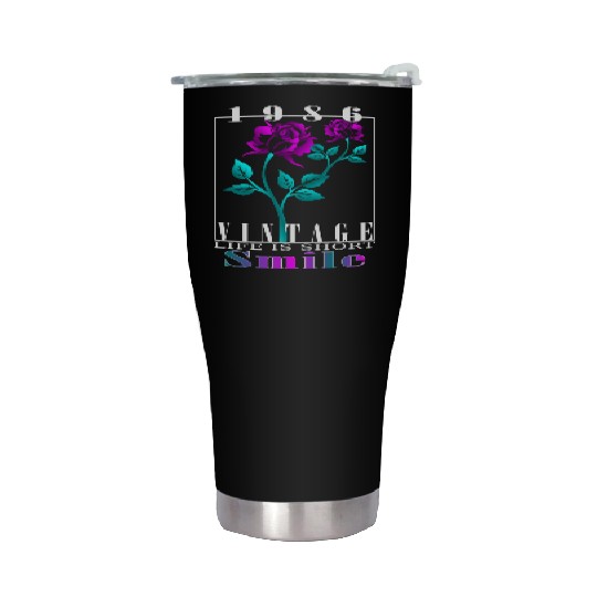 1986 Born Vintage Rose Gift Stainless Steel Tumblers