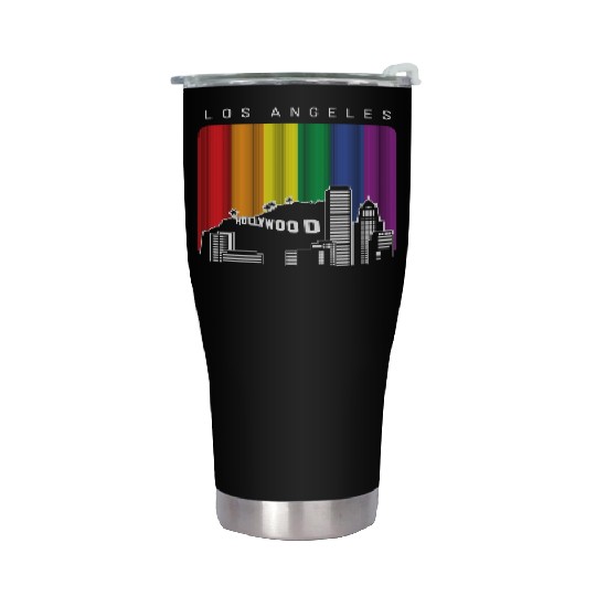 Los Angeles LGBT Rainbow Flag Stainless Steel Tumblers