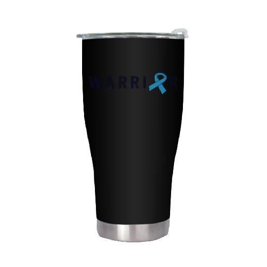 Prostate Cancer Warrior Light Blue Ribbon Dad Stainless Steel Tumblers