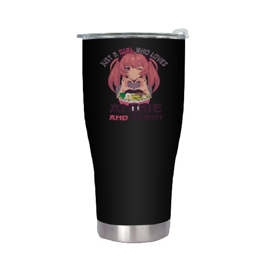 Just a girl who loves anime ramen Stainless Steel Tumblers