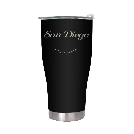San Diego California White Font Stainless Steel Tumblers