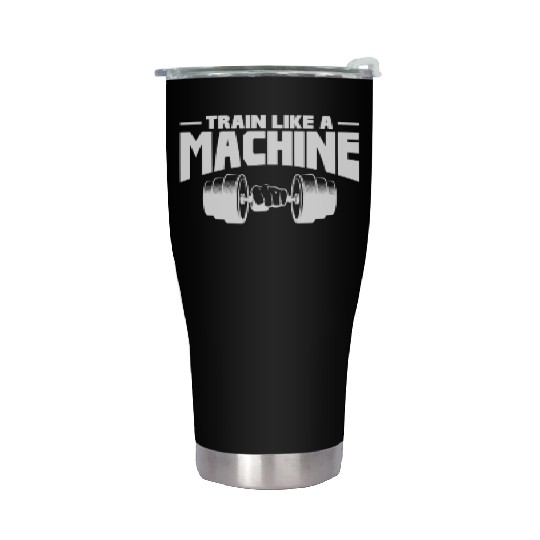 Train Like A Machine, Bodybuilding Stainless Steel Tumblers