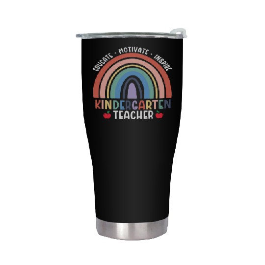 Educate Motivate Inspire Kindergarten Teacher Stainless Steel Tumblers