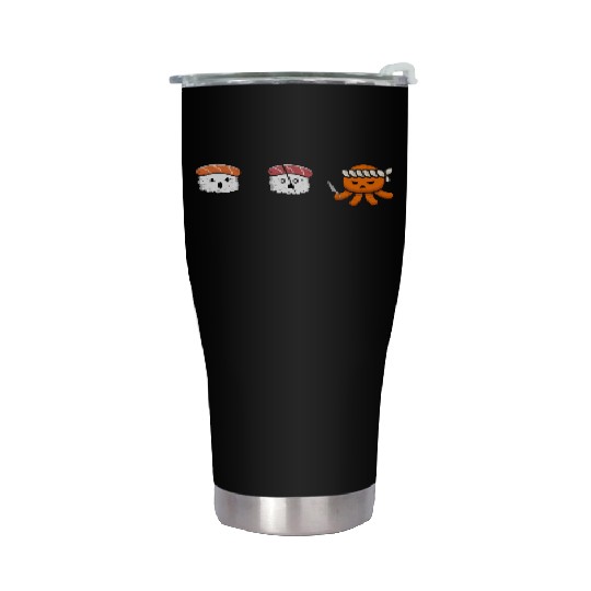 Sushi Ninja Attack Stainless Steel Tumblers