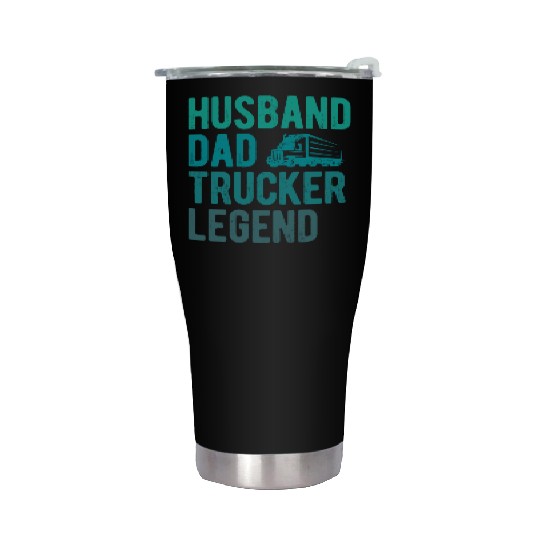 Husband Dad Trucker Legend Stainless Steel Tumblers