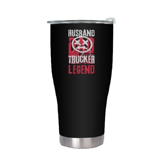 Husband Dad Trucker Legend Stainless Steel Tumblers