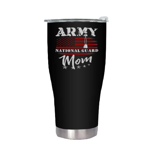 Proud Army National Guard Mom US Flag Tees US Mili Stainless Steel Tumblers