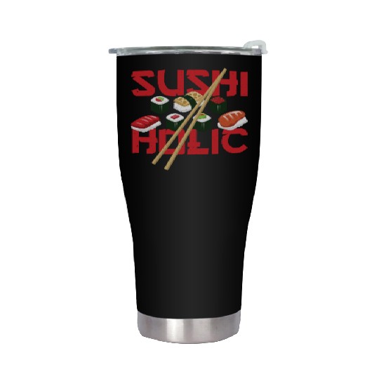 Sushiholic Sushi Rolls Rice and Fish Stainless Steel Tumblers