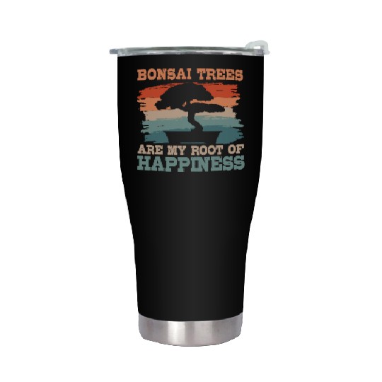 Bonsai Tree Root Of Happiness Stainless Steel Tumblers
