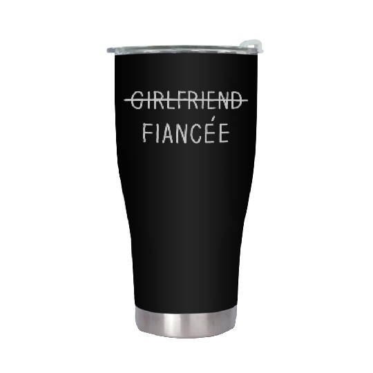 Girlfriend Fiancee Couple Engagement Engaged Stainless Steel Tumblers