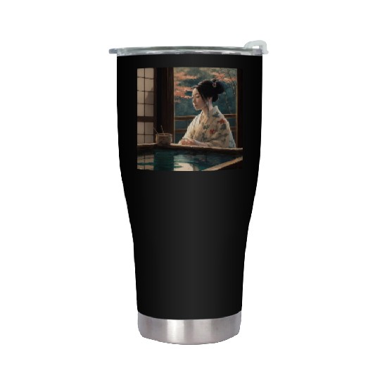 Japanese Culture Lover Japanese Style Spa In Stainless Steel Tumblers