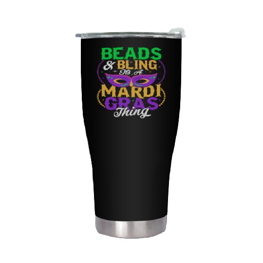 Beads & Bling It's A Mardi Gras Thing Mask Parade Stainless Steel Tumblers