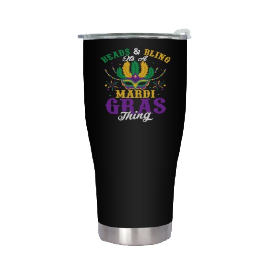 Beads & Bling It's A Mardi Gras Thing Parade Mask Stainless Steel Tumblers