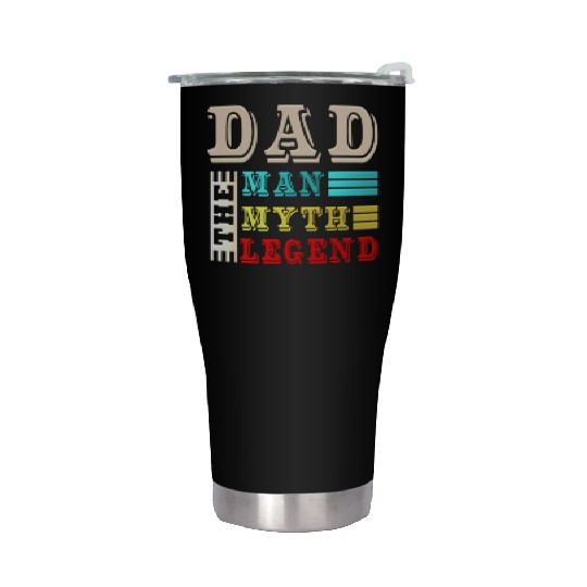 funny trucker Dad the man the myth the legend Stainless Steel Tumblers