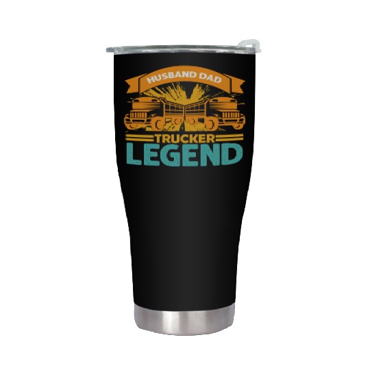 Husband Dad Trucker Legend Stainless Steel Tumblers