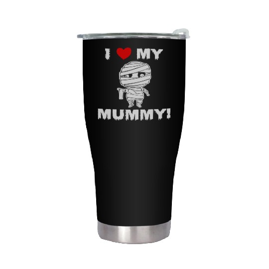 Kids Cute I Love My Mummy Funny Halloween graphic Stainless Steel Tumblers