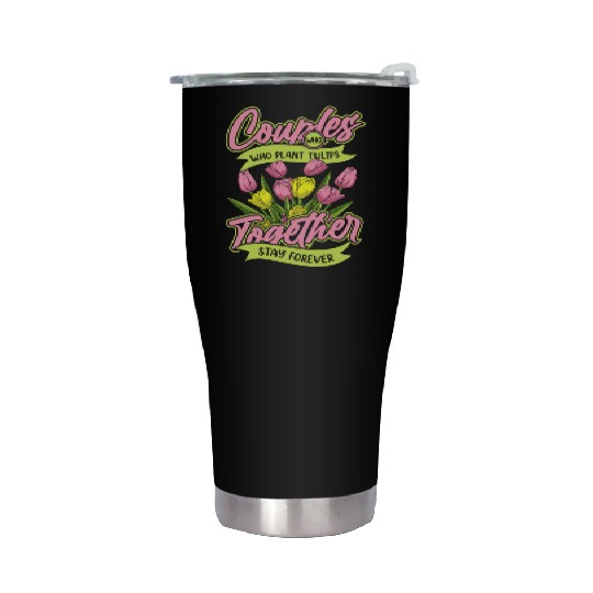 Tulip Gardening Couple Stainless Steel Tumblers
