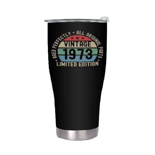 50th Birthday Vintage 1973 Stainless Steel Tumblers