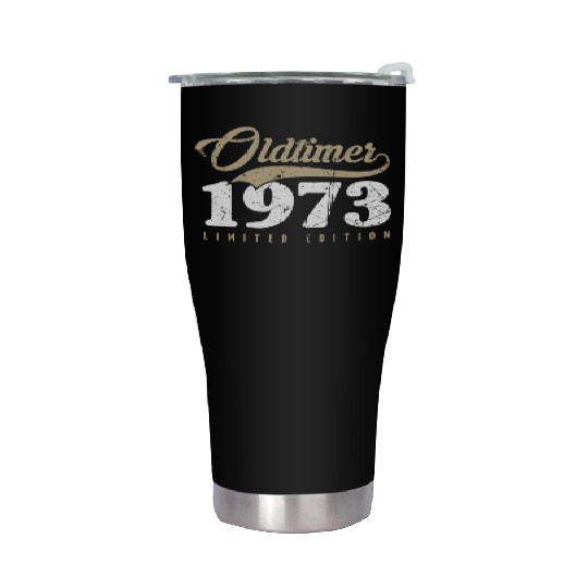50th Birthday Vintage 1973 Stainless Steel Tumblers