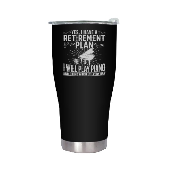 I Have A Retirement Plan Piano Player - Playing Pi Stainless Steel Tumblers