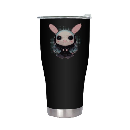 Cute Pastel Goth Bunny Kawaii Menhera Stainless Steel Tumblers