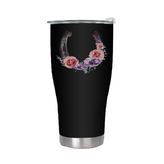 Lucky Floral Horseshoe Stainless Steel Tumblers