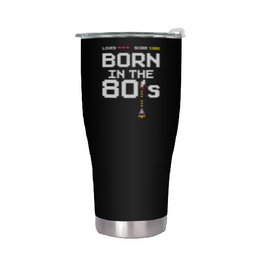 1980 Birtday Retro Gamer Pixel Born in the 80s Stainless Steel Tumblers
