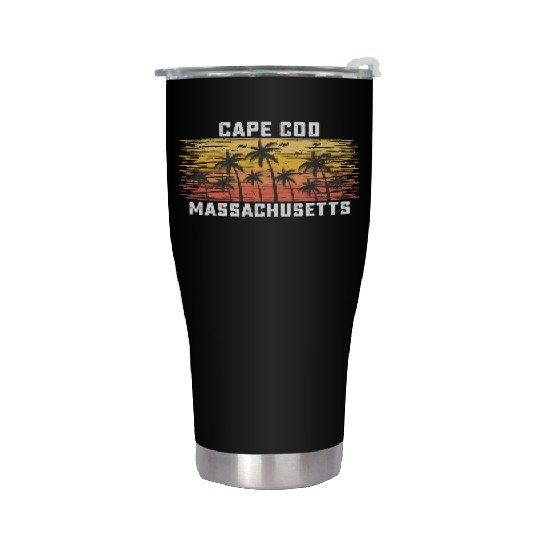 Cape Cod Massachusetts Summer Retro VIntage Stainless Steel Tumblers