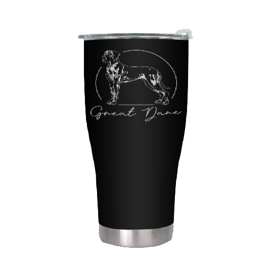 Great Dane portrait dog mom Stainless Steel Tumblers