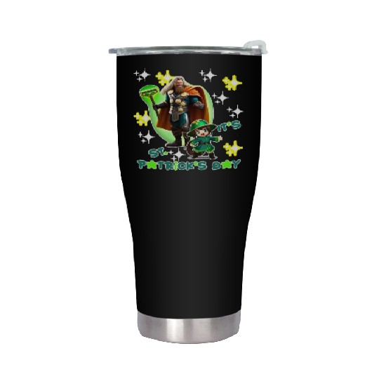 Kids St. Patrick's Day Shamrock "Thor, anime" Stainless Steel Tumblers