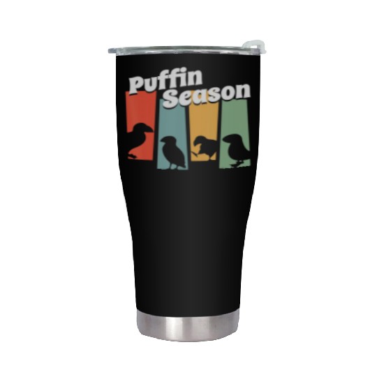 Funny Puffin Season Retro Vintage Puffin Lover Stainless Steel Tumblers