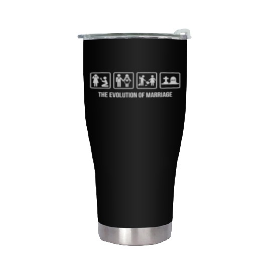 The Evolution Of Marriage Beat Up Funny Wedding Stainless Steel Tumblers