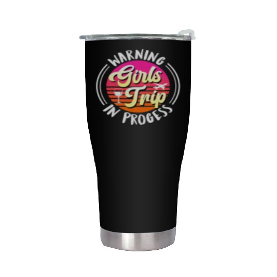 Warning girls trip in progress Spring Break Stainless Steel Tumblers